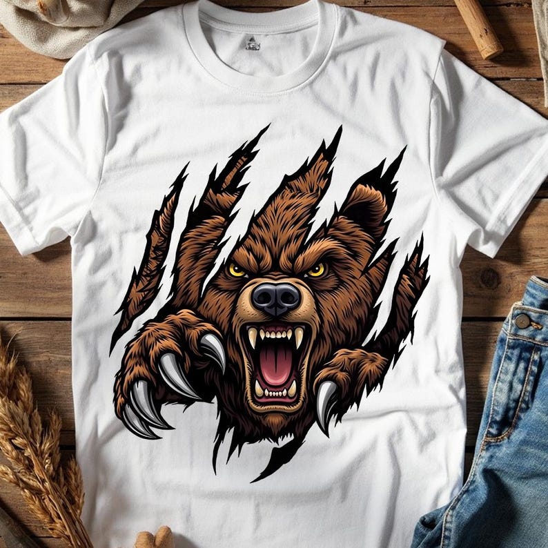 Bring raw Chicago attitude to your apparel with this Fierce Bear Chicago PNG design. This aggressive roaring bear illustration captures strength, dominance, and competitive spirit inspired by Chicago mascot energy. Designed with sharp claws, bold lines, and an intense expression, it’s perfect for statement streetwear and sports-inspired fashion.