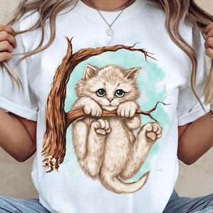 Resisti lì, cucciolo di gatto PNG / Clipart di gatto motivazionale / Riassunto stampabile