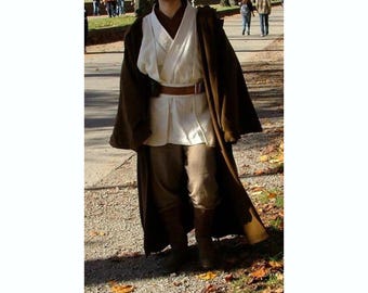 Obi-Wan Kenobi Cosplay Costume, Jedi Robe and Tunic Set, Halloween Iconic Outfit