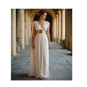 Renaissance Goddess Toga, Ancient Greek Women Costume, Medieval Halloween Greek Costume