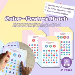 Color Gesture Match | Right Left Brain activity |  Neuroexercise for kids | Brain Development | Brain boosting Games | Busy Book