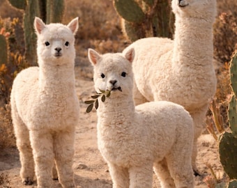 Alpaca Family Wall Art, Kids Room Desert Print (Digital Download)