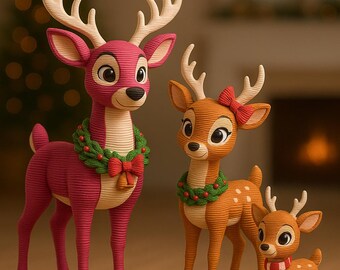 Christmas Reindeer Family STL | 3D Printable Holiday Decor (Digital Download)