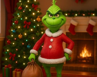 Grinch STL File | 3D Printable Christmas Decoration | Holiday Character | Festive Desk Ornament