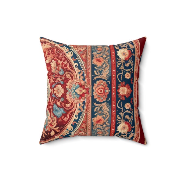 Traditional Pillow | Eastern Pattern | Square Pillow | Spun Polyester | Turkish Pattern | Cottagecore Pillow | Farmhouse Decor | Mothers Day