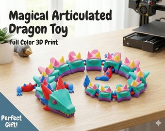 Figura articulada de dragón STL/Juguete flexible para imprimir en el lugar/Modelo de impresión 3D articulado Fidget