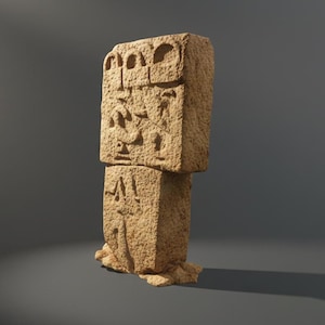 Commercial STL Gobeklitepe Pillar 43 | 3D Printable Ancient Artifact | Prehistoric Temple Sculpture