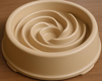 Slow Feeder Bowl STL for Cats & Dogs | Spiral Flow Design | Stress-Free Eating