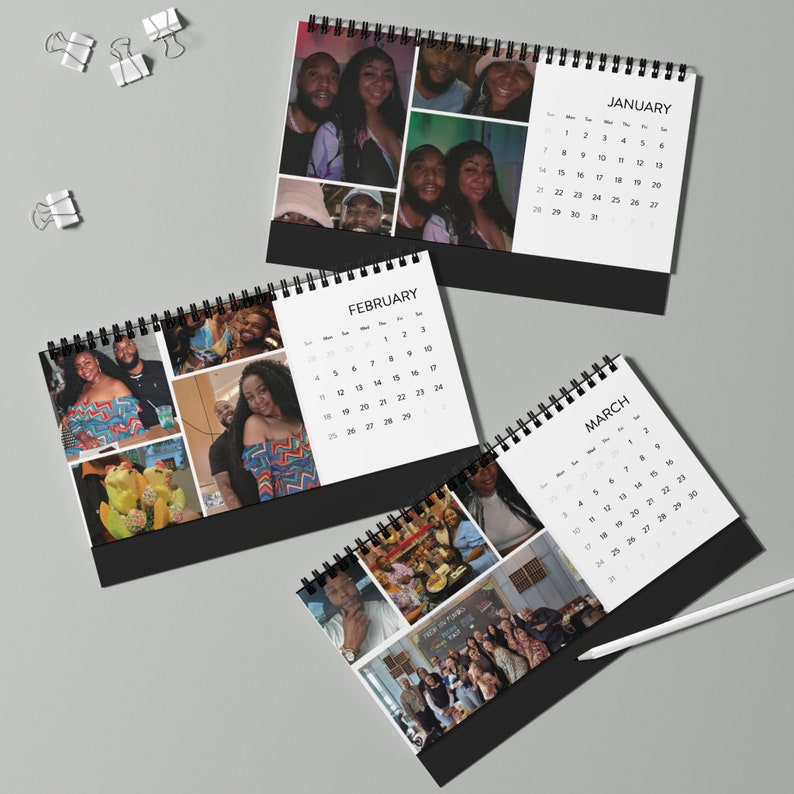 Personalized Photo Calendar,custom Portraits Desktop Calendar 2024 Grid Personalized Photo Calendar,custom Portraits Desktop Calendar 2024 Grid
