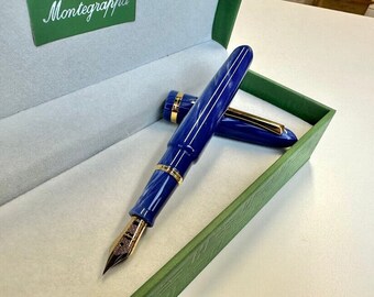 Montegrappa Venetia Celluloid Glittering Blue Fountain Pen