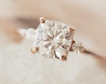 Zierliche Moissanite Diamant Verlobungsring, 1 ct Diamant Verlobungsring, Jubiläumsring, Versprechensring für Frauen