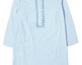 Pastel Blue Embroidered Kurta