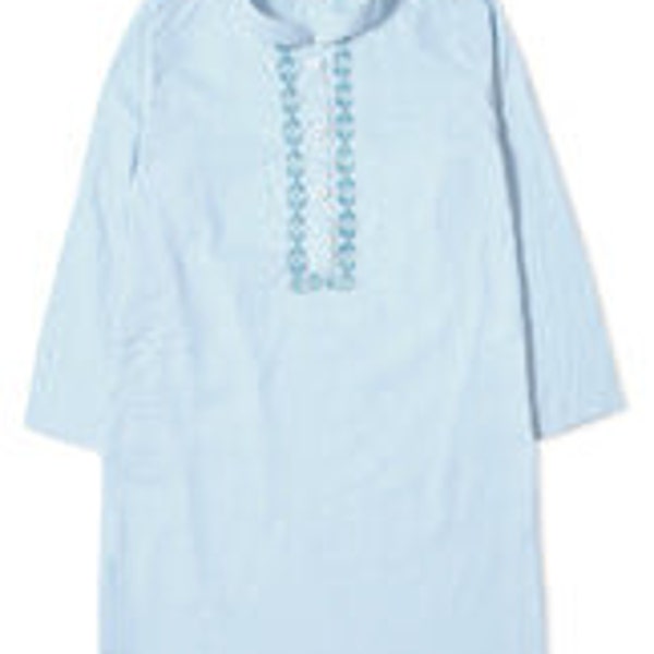 Pastel Blue Embroidered Kurta