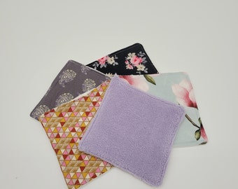 Lot de 10 lingettes démaquillantes lavables. Microfibre eponge bambou. 9 cm/ 9cm