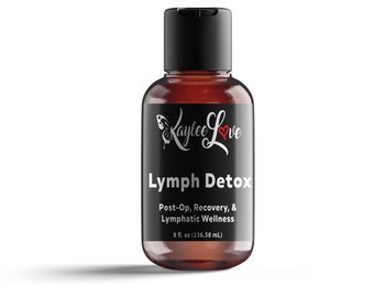 8 oz Lymph Detox Oil Natural Blend for Relaxation Wellness, Post-Cosmetic Procedure Care | BBL Tummy Tuck Lipo Lymphatic Drainage Tincture