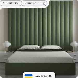 Rectangle Wall Panels Custom Size Headboard, Upholstered Fabric Wall Panels, Minimalist Bedroom Headboard Alternative, Wall Mounted Cushion