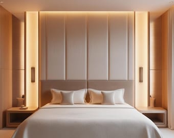 Tête de lit rembourrée, panneau de tête de lit personnalisé, tête de lit king ou queen-size rembourrée, panneaux de tête de lit rembourrés muraux, cadeau