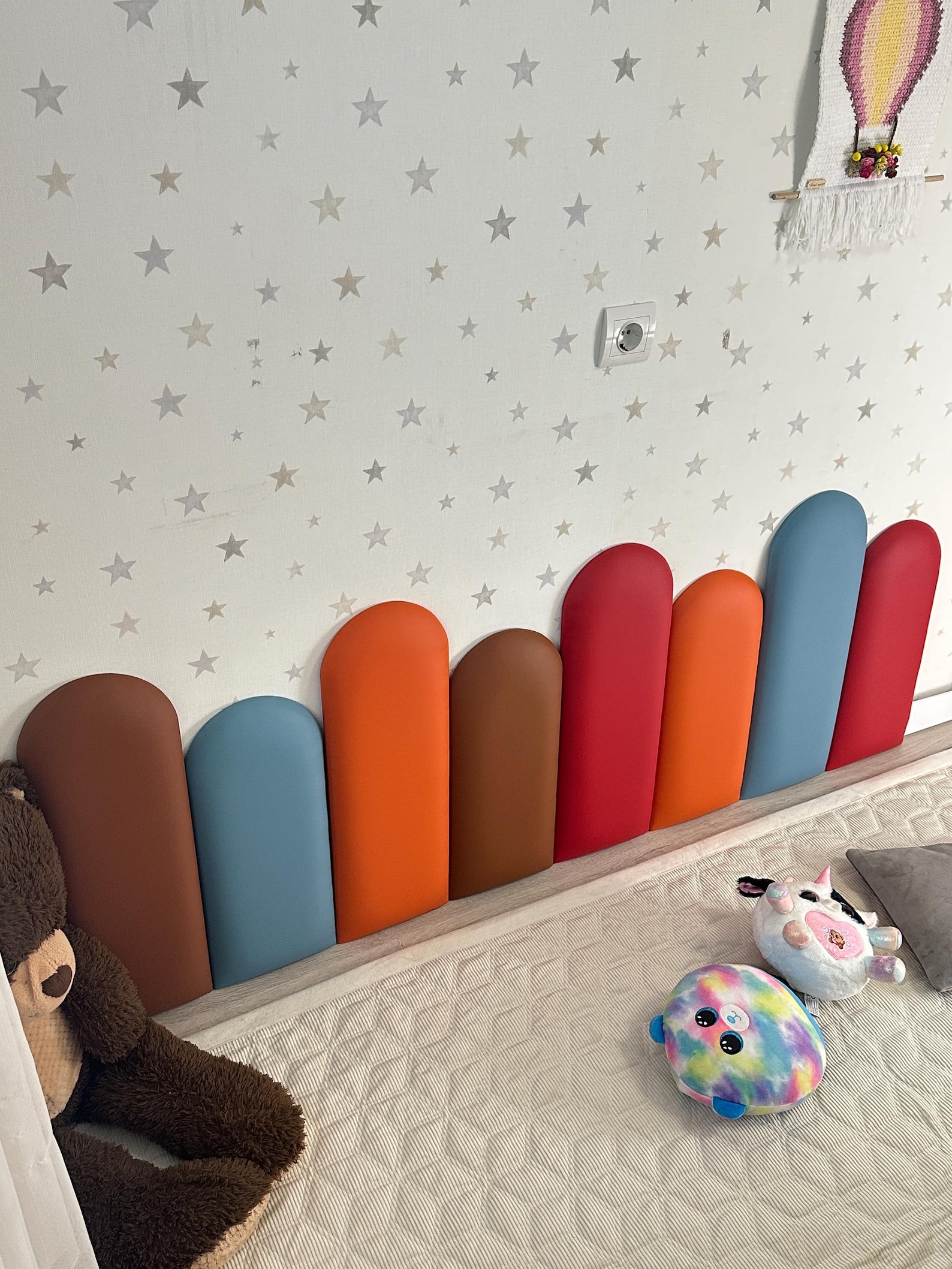 Colorful Wall Panels for Kids Room, Soft Upholstered Faux Leather ...