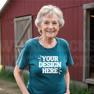Senior Bella Canvas 3001 Heather Teal Tshirt Mockup | 3001 Deep Teal T-shirt Mockup | Model Mock | Simple Neutral Outdoor Bella Canvas Shirt