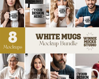 Mug Mockup Bundle, Blank Coffee Mug Mockups, Mug Mockup Bundle , Model Mug Mockups, Complete Listing Bundle INSTANT DOWNLOAD