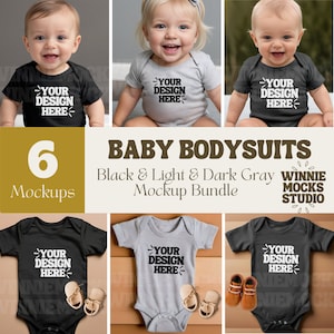 Baby Bodysuit Model Mockups Bundle, Flat Lay Bodysuit Mockup Bundle, Baby Romper Bundle, Baby Mockup, Black Bodysuit Mockup, Mock Up Bundle