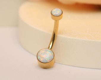 Opal Titanium Belly Button Ring 14G Belly Button Jewelry Belly Button Piercing Jewelry Internal Thread Belly Button Barbell Nail Nail