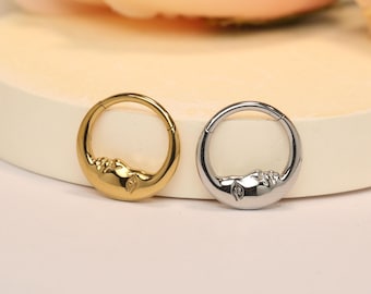 Moon goddess nasal septum ring/piercing jewelry 316L medical steel nose ring/nasal cartilage concha piercing jewelry 16G