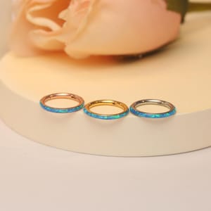 20G 18G 16G Blue Opal Nose Ring/Split Ring Nose Ring Piercing 6/8/10/12mm Fashion Nose Piercing Jewelry