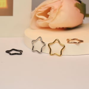 Fashionable and beautiful pentagonal nasal septum ring star shaped nose ring 16G piercing jewelry cartilage ring surgical steel