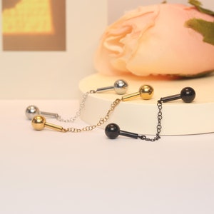 14G Unique Chain Industrial Piercing Jewelry Surgical Steel Industrial Barbell Industrial Bar Piercing Jewelry