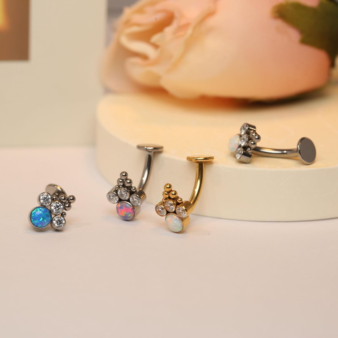14G Disc Bottom Belly Button Ring/titanium Silver Belly Button Piercing ...
