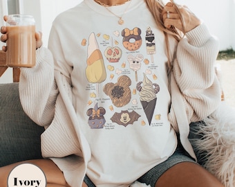 Disney Snacks Halloween Comfort Colors Shirt, I&#39;m Just Here For The Treats, Retro WDW Epcot Halloween 2025 Shirt, Mickey Snacks Fall Disney