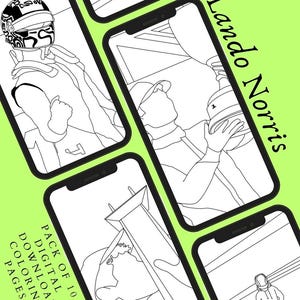 Lando Norris Digital Coloring Pages - 10 Simple & Fun Printable Designs for F1 Fans
