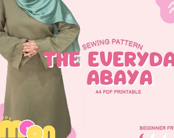Comfy Modest Everyday Abaya Sewing Pattern - Instant Download | Loose Fit, Beginner friendly, PDF Pattern.