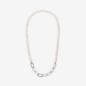 me freshwater cultured pearl links necklace  45cm