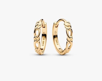 Boucles d'oreilles en or Pandora à maillons Figaro