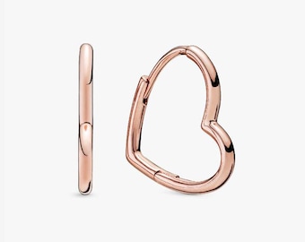 Asymmetric Hearts of Love Hoop Earrings Rose Gold Pandora Earring