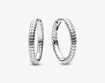 Moments Small Charm Hoop Örhängen S925 Sterling Silver Pandora Örhänge