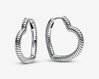 Boucles d'oreilles créoles à breloque cœur Moments Boucle d'oreille en argent sterling S925 Pandora