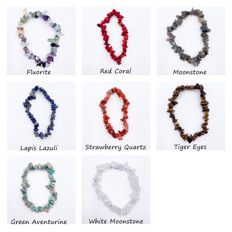 Natural crystals stretchy chip bracelets, emstone bracelet, bracelet for women, healing crystals chip bracelet, for gift crystals bracelets zdjęcie 4