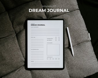 Minimalist Dream Journal, Digital Download, Pdf Template, Ipad Printable Dream Journal, Digital Dream Journal Notes, Notability, Goodnotes