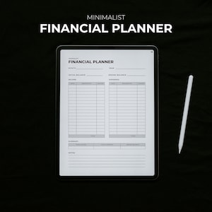 Minimalist Digital Financial Planner, Budget Planner, Finance Tracker, Budget Template, Portrait Financial Planner, iPad Budget Planner, PDF