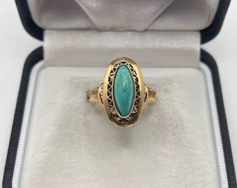 18ct gold turquoise ring
