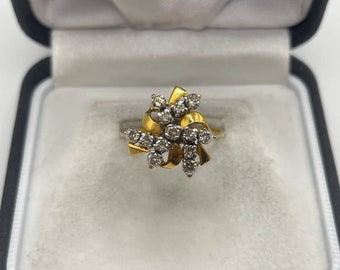 18kt gouden diamanten clusterring