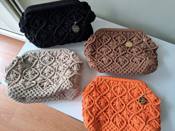 Handmade Cotton Crochet Clutch: Boho Summer Handbag