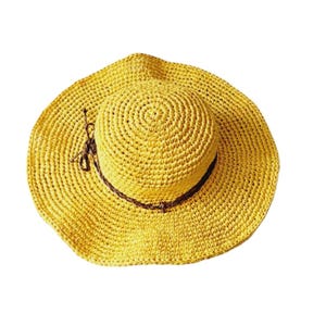 Chapéu de sol de ráfia feito à mão: chapéu de praia boho