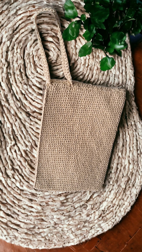 Bag, Handmade bag, Portfolio bag, Wrist strap bagmesh bag, Women bag, Gift for her, Raffia rope knitting, Mother's Day Gifts