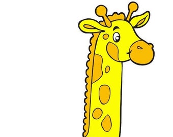 Giraffe Animal SVG File Color black and white