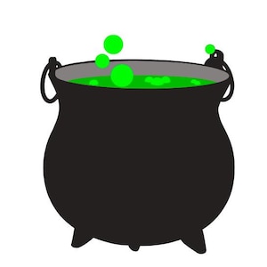 Halloween Cauldron bubbling Witch SVG File