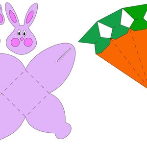 Easter Bunny and Carrot Box SVG FIle